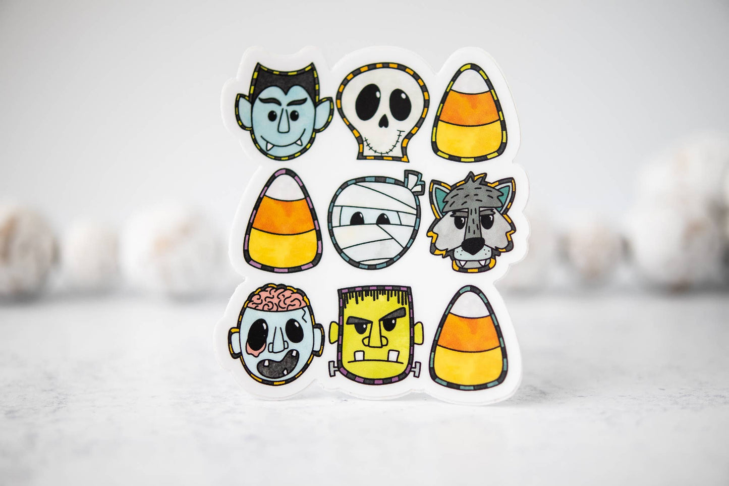 Savannah and James Co - Halloween Things, White Vinyl , Sticker, 3x3 inch