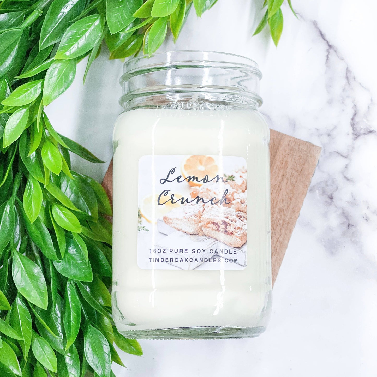 Timber Oak Candles LLC - 16oz Lemon Crunch Mason Jar Soy Candles