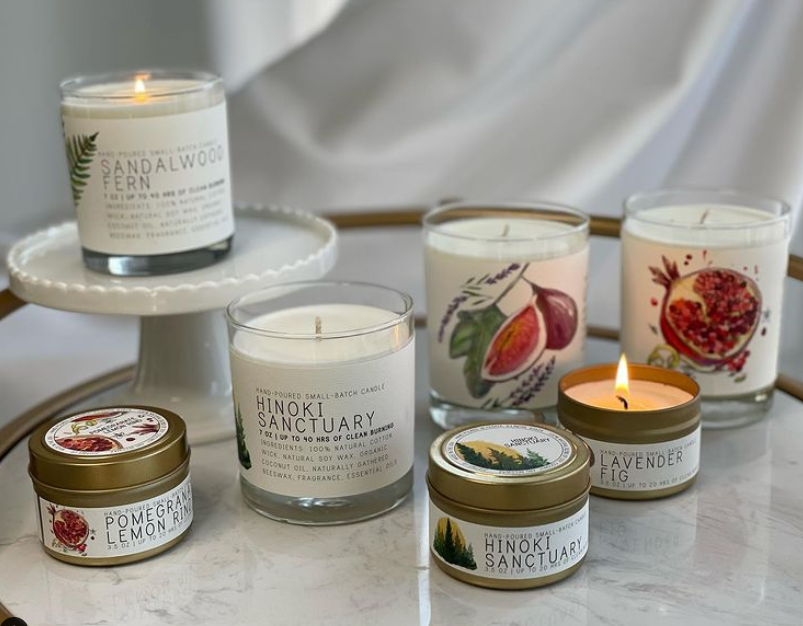 Just Bee - Hinoki Sanctuary - Just Bee Candles: 7 oz (up to 40 hrs of clean burning)