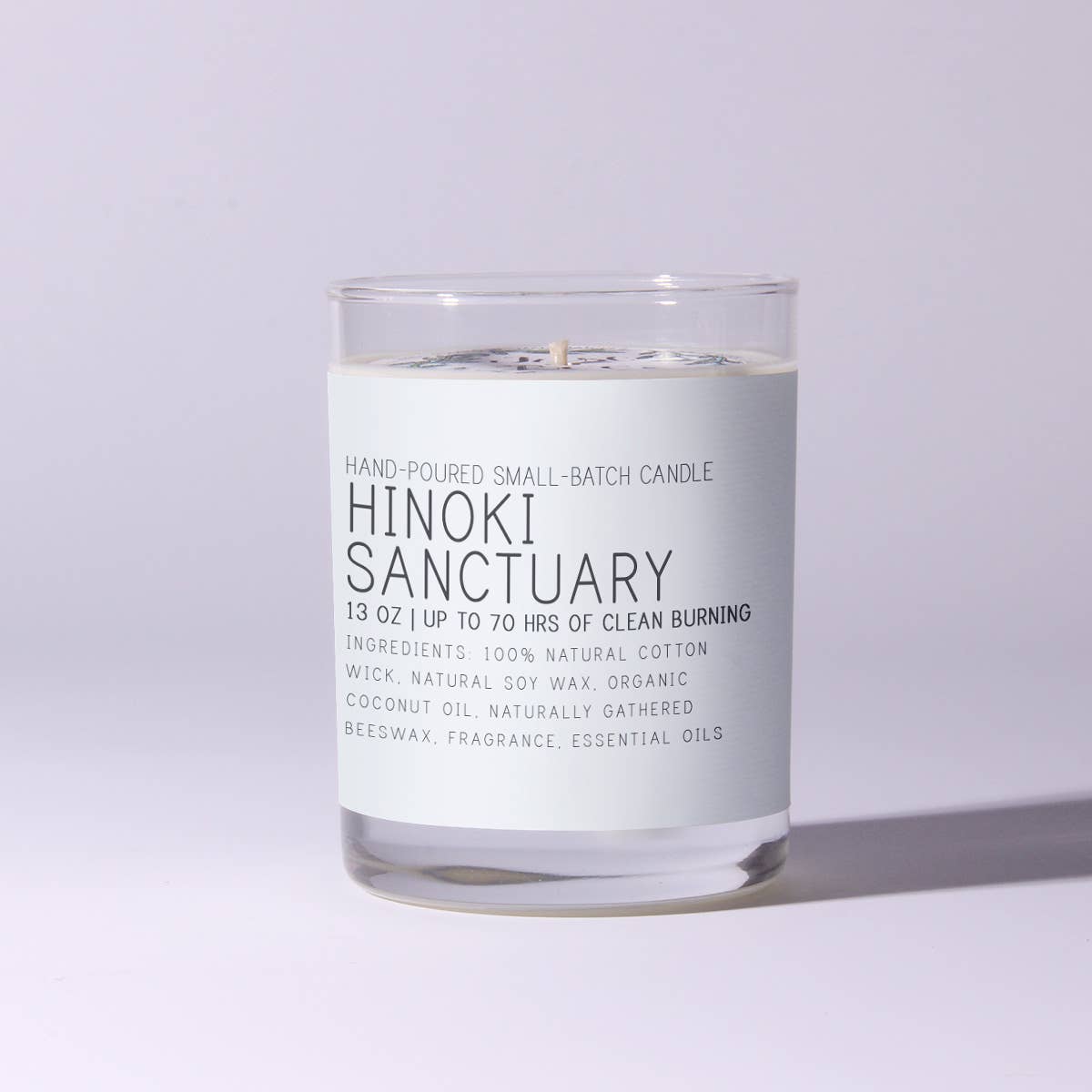 Just Bee - Hinoki Sanctuary - Just Bee Candles: 7 oz (up to 40 hrs of clean burning)