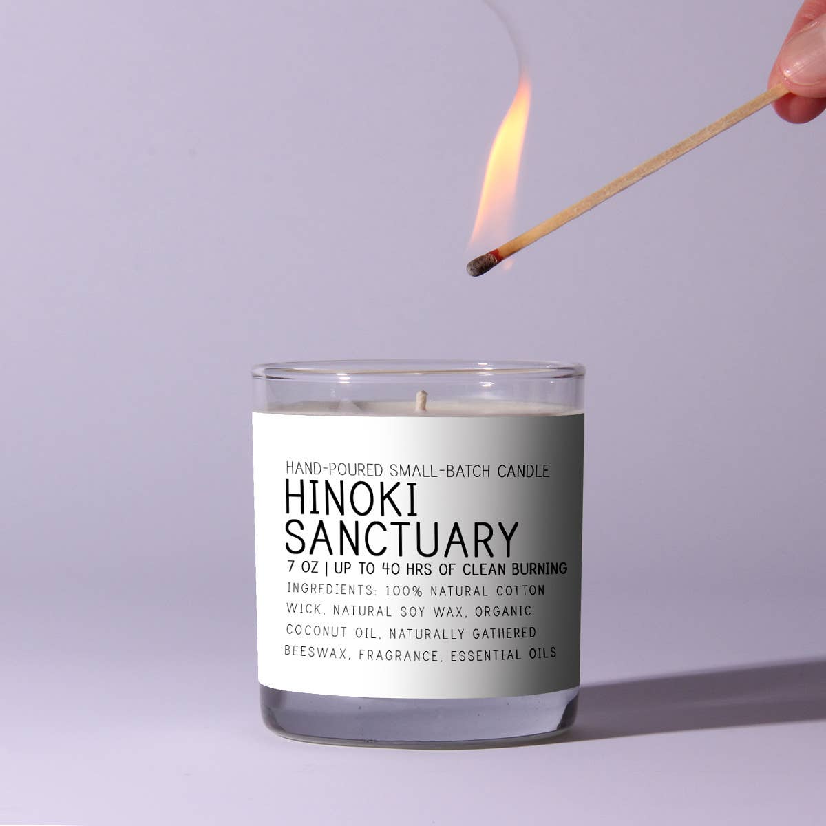Just Bee - Hinoki Sanctuary - Just Bee Candles: 7 oz (up to 40 hrs of clean burning)
