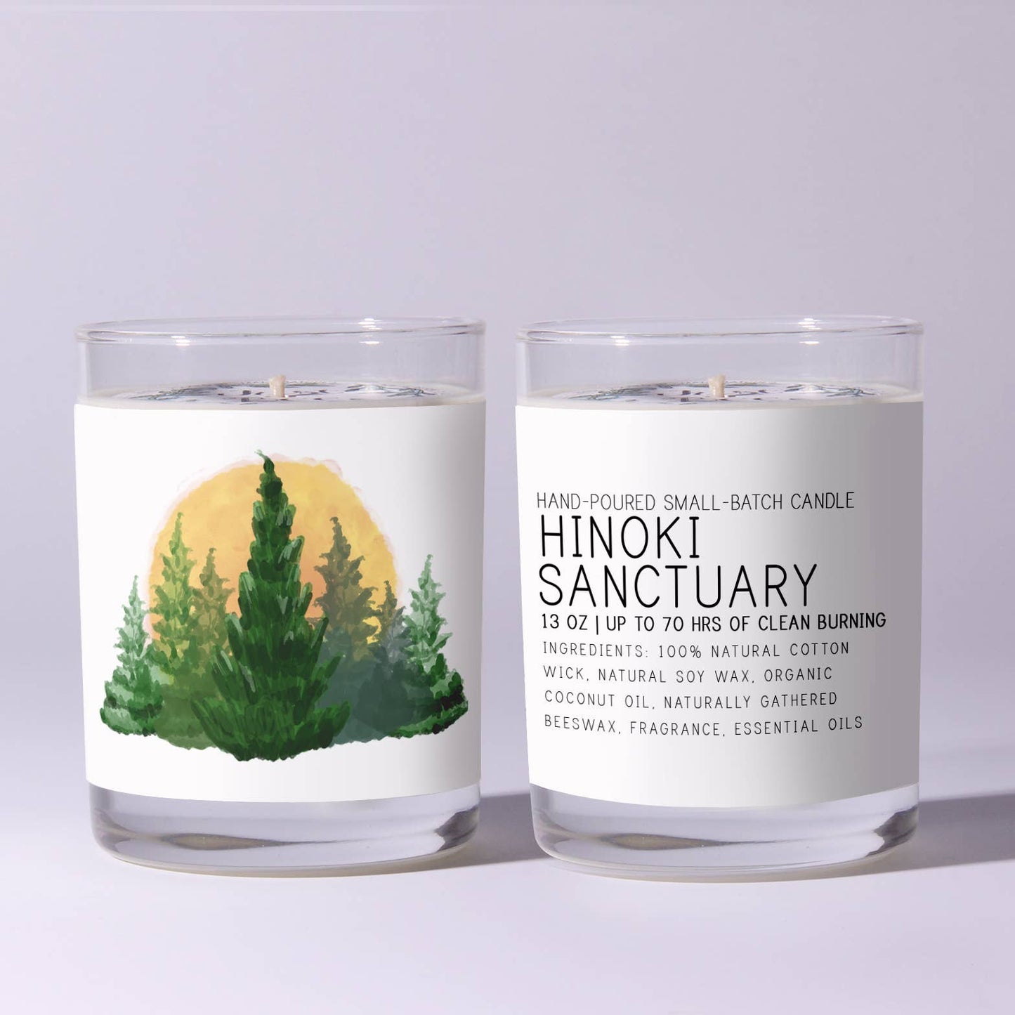 Just Bee - Hinoki Sanctuary - Just Bee Candles: 7 oz (up to 40 hrs of clean burning)
