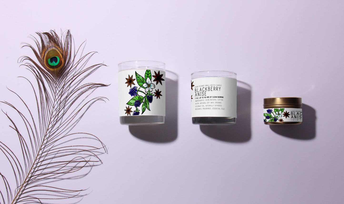 Just Bee - Blackberry Anise - Just Bee Candles: 3.5 oz tin (up to 20 hrs of clean burning)