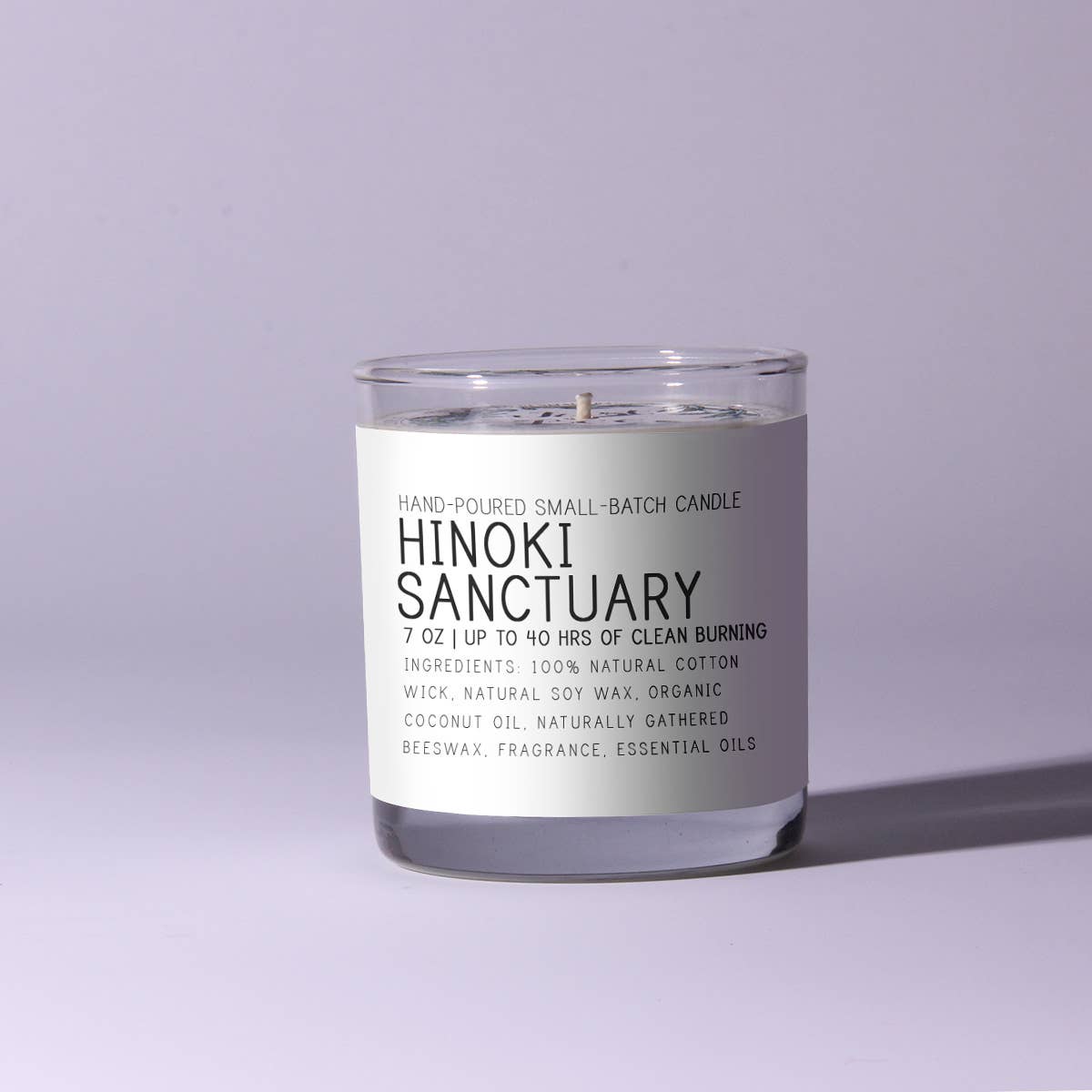 Just Bee - Hinoki Sanctuary - Just Bee Candles: 7 oz (up to 40 hrs of clean burning)