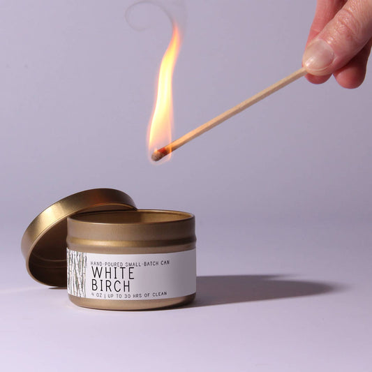 Just Bee - White Birch - Just Bee Candles: 3.5 oz tin (up to 20 hrs of clean burning)