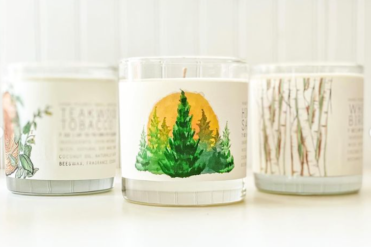 Just Bee - Hinoki Sanctuary - Just Bee Candles: 7 oz (up to 40 hrs of clean burning)