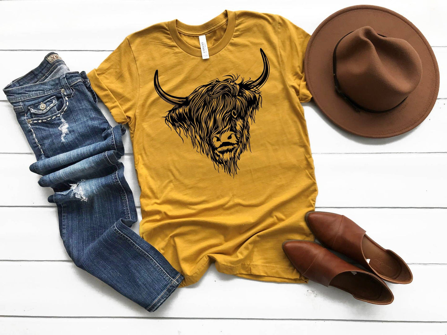 Medium - MidWest Tees - Highland Cow