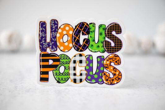 Savannah and James Co - Fun Hocus Pocus, White Vinyl , Sticker, 3x3 inch