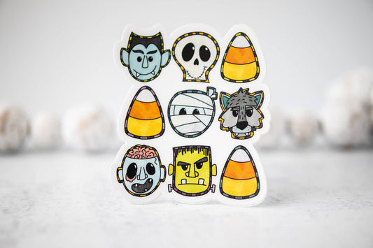 Savannah and James Co - Halloween Things, White Vinyl , Sticker, 3x3 inch