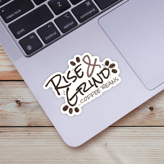 Big Moods - "Rise & Grind Coffee Beans" Coffee Sticker
