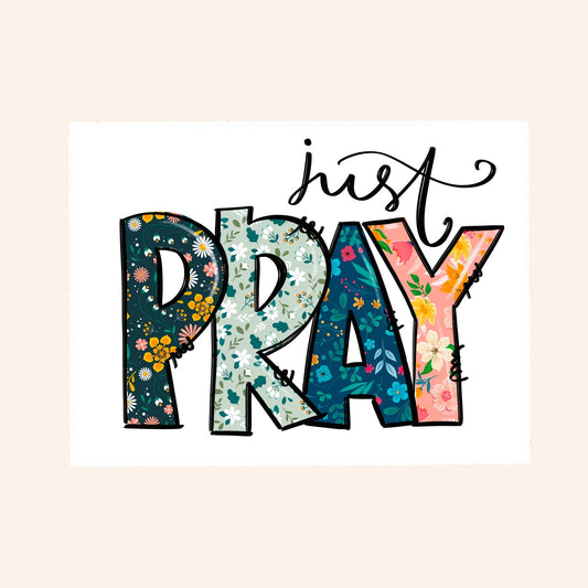 Savannah and James Co - Just Pray, Clear Vinyl Sticker 3 inch