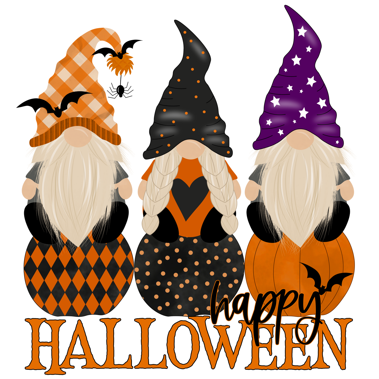 Savannah and James Co - Halloween Gnomes, Clear Sticker, 3x3 inch